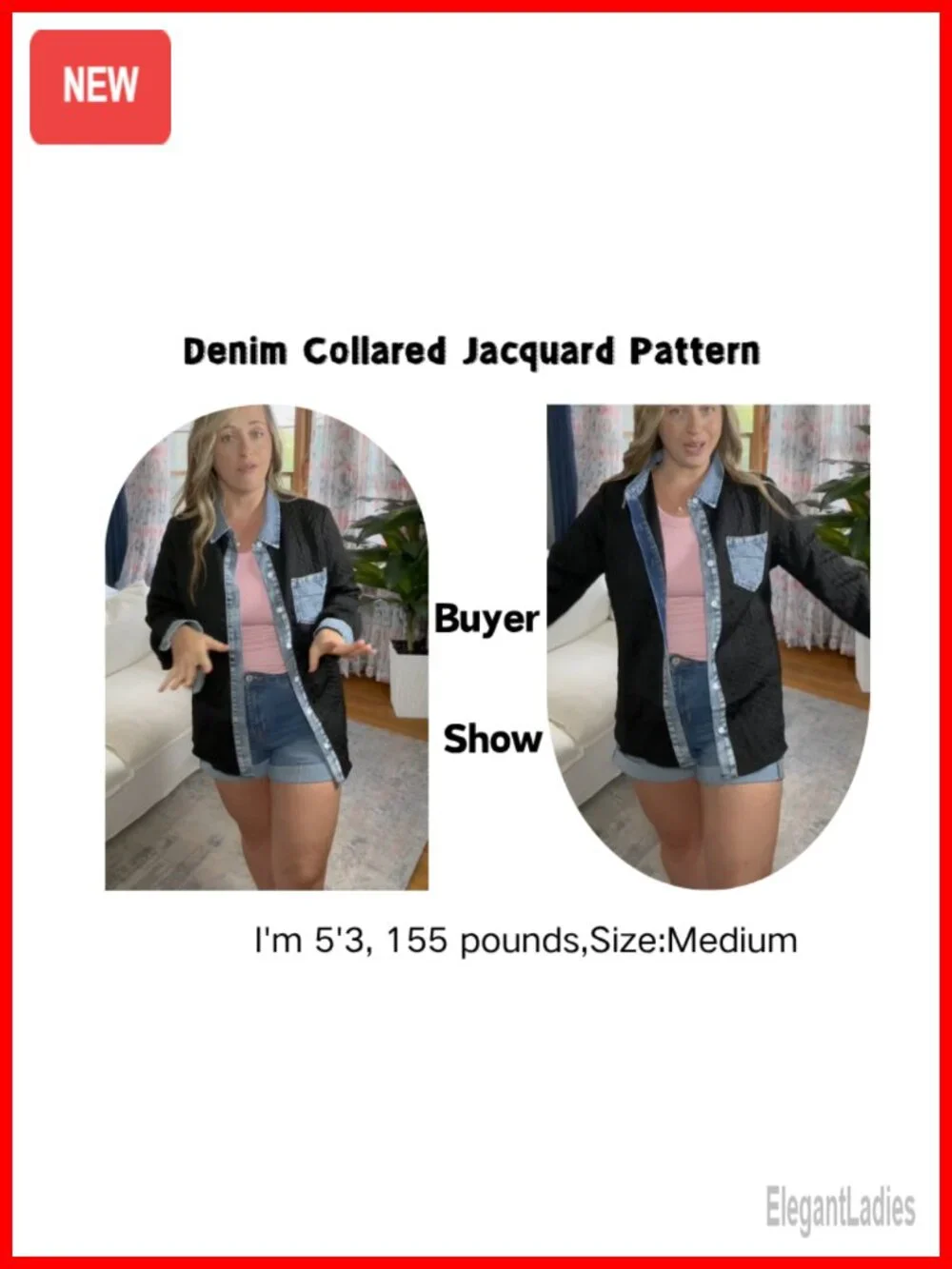 Denim Patchwork Shacket Button Down Loose Long Sleeve Jacket Women Fall Casual